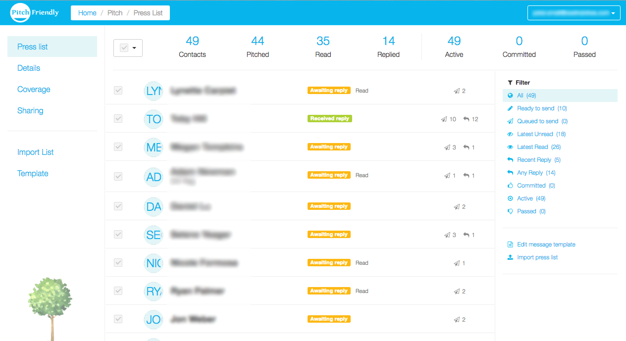 PitchFriendly V1 - Press List
