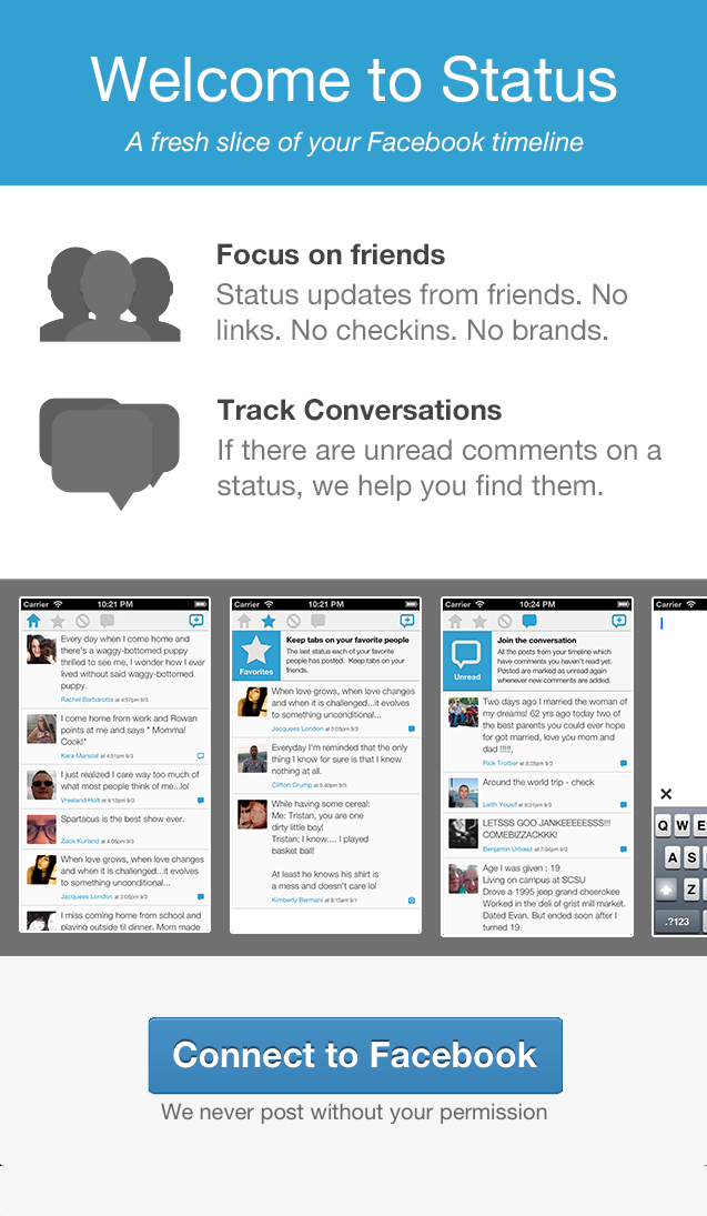 Status for Facebook screenshot 1